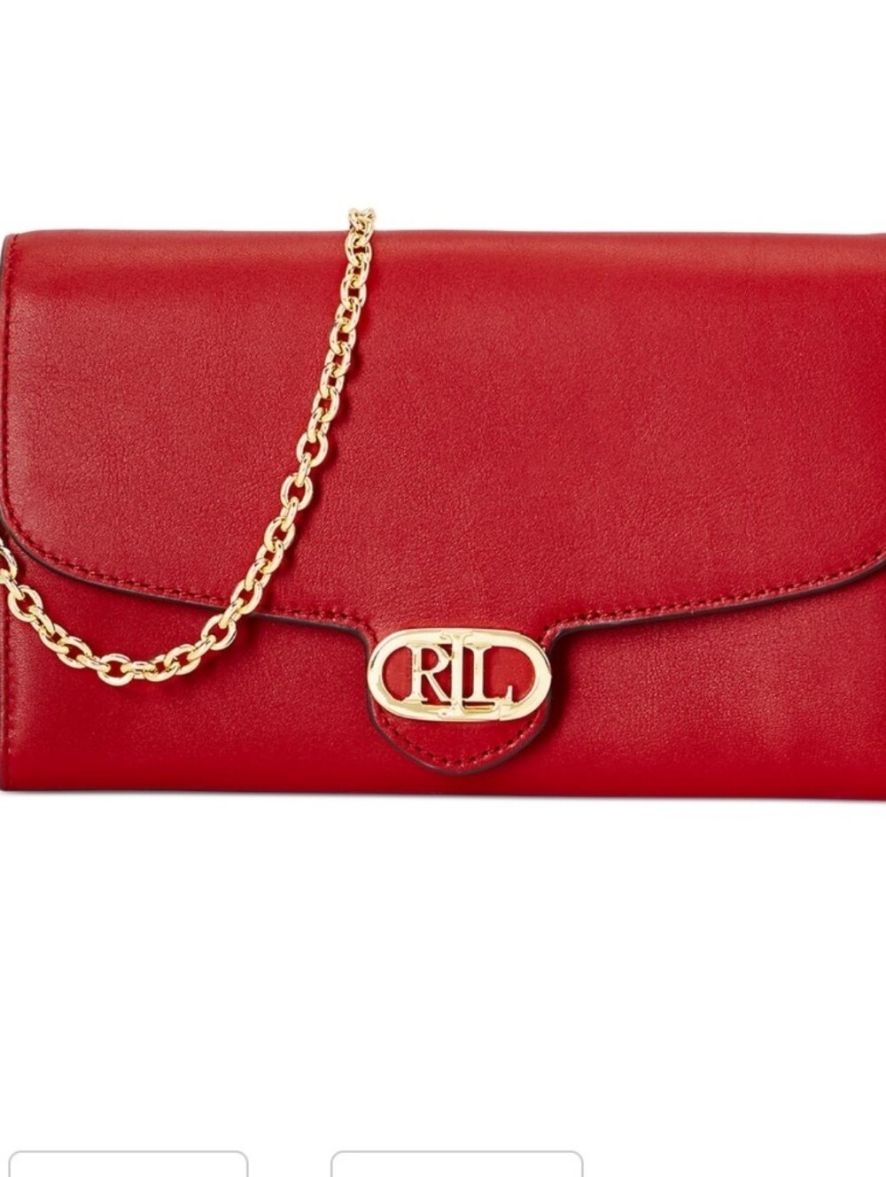 LAUREN RALPH LAUREN Leather Medium Adair Wallet Crossbody Red. NWT MSRP $175